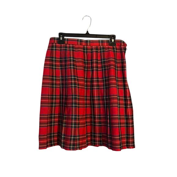 Pierre Cardin Red Tartan Plaid Skirt Collegiate Academia Vintage Preppy Retro - Picture 1 of 8